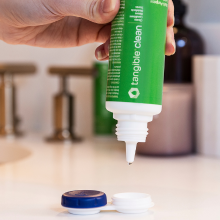 Tangible Clean can be use to disinfect your contact lenses, disinfect scleral and rgp contact lenses